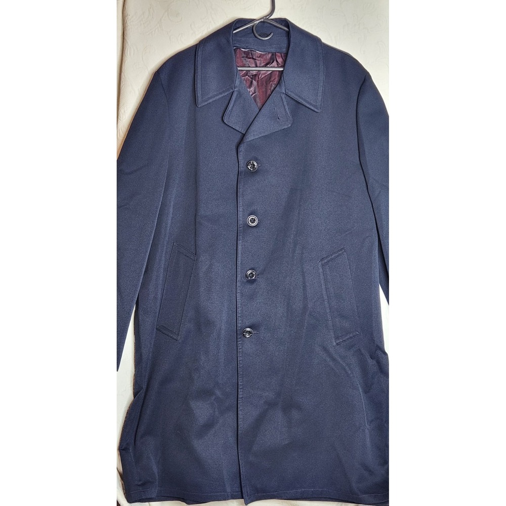 Crownware/Garrison's Park Vintage Mens Navy Trench Coat - 46 Long